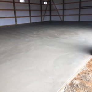 A concrete pole barn floor.