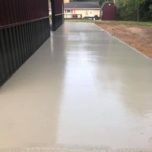 A concrete pole barn floor.