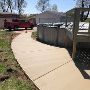 A concrete sidewalk.