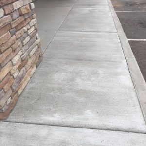 A concrete sidewalk.