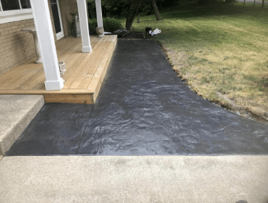 A decorative concrete walkway.